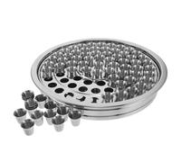 DIYEAH Communion Serving Tray Set with Matching Chalice and Holy Communion Cups 72 Hole Stainless Steel Large Capacity and Portable, for Churches and Baptisms Religious Ceremonies