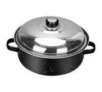 DIYEAH Convenient Roasting Pot Stainless Steel Lid Roaster for Sweet Potato Chestnut Roasting Household Cooking Pot Safe Smooth Handle for Garden Party Family Camping Use