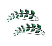 DIYEAH Corsage Convenient and for Business Wear Welfare Employee 2pcs Chic Brooch Pins Green Alloy Decorative Anti-slip Corsage Comfortable Women Scarf