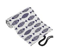 DIYEAH Cotton-Linen Pencil Roll Organizer for Boys and Girls 48 Slots Adorable Saury Pattern Portable Canvas Pencil Wrap for Art Supplies and School