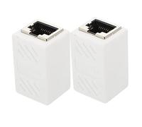 DIYEAH Coupler Compatible with Cat5e, Cat5, and Cat6 Network Cables Ethernet 2pcs White Inline Female to Female Rj45 Ethernet Adapter Made of Abs and Zinc Alloy, for Extending Network and Cat5