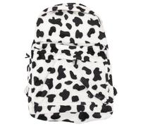 DIYEAH Cow Print Travel Backpack Plush Material with Large Capacity and Comfortable Touching Suitable for High School Students Traveling and Shopping