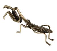 DIYEAH Creative Brass Praying Mantis Ornament Retro Style Desktop Decor Figurine for Office Home Collectors