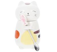 DIYEAH Creative Ceramic Cat Mug with Cute Pattern Smooth Finish Heat-Resistant Coffee and Milk Cup for Cat Lovers Breakfast Drinkware with Comfortable Touch