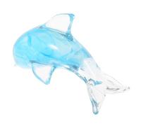 DIYEAH Creative Glass Dolphin Figurine Decoration Ocean-inspired Sea Animal Sculpture in Lake Green Stable Flat Base Glass Home Decor Ornament for Living Desk Bar Study