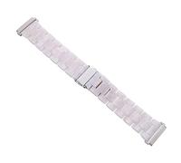 DIYEAH Creative Resin Watch Band Replacement for Sense Comfortable Smooth Strap with Fit Pearl White Metal Resin Wristband Compatible with Versa Sense