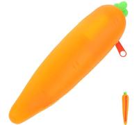 DIYEAH Creative Silicone Carrot Shape Pencil Case for Students, Portable and Organizing Study Supplies, Cute Cartoon Pencil Pouch for Secondary School Teens