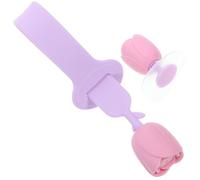 DIYEAH Creative Silicone Flower Toilet Seat Lifter Lightweight Raised Toilet Lid Lifting Tool for Bathroom Hygienic Cover Opener with Wear-Resistant Tulip Design Purple for Home and