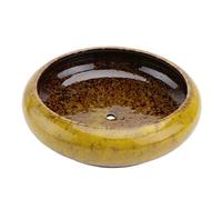 DIYEAH Creative Yellow Ceramic Flower Pot Drainage Hole, Hydroponic Succulent and Daffodil Planter, Unique Glazed Flowerpot for Indoor and Garden Use