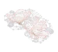 DIYEAH Crystal Flower Hair Side Combs for Brides Women Elegant Dazzling Bridal Wedding Hairstyling Accessories