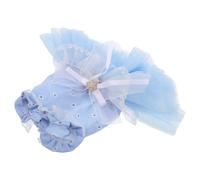 DIYEAH Cute Butterfly Fairy Tulle Tutu Skirt for Small Dogs and Cats, Light Blue Pet Princess Dress, Size S (Chest 35cm, Length 25cm) for Puppy Party and Holiday Costume