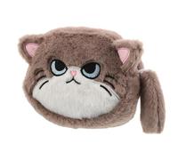 DIYEAH Cute Cat Plush Coin Purse Wallet with Zipper, Cartoon Design for Students, Proper Capacity for Makeup and Keys, for School and Casual Outings, Soft Polyester Material