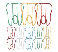DIYEAH Cute Paper Clips: 100pcs Tooth Shaped Metal Paper Clips for Documents Notes Photo and Calendars Assorted Color Stationery for Office School and Home