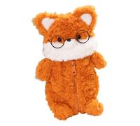 DIYEAH Cute Plush Fox Pencil Case for Teens and Boy Girl Kawaii Fox Storage Bag Cartoon Plush Pencil Pouch for School Office Supplies