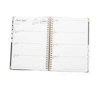 DIYEAH Daily Agenda Planner Notebook Reinforced Cover and Metal Corners with Spiral Binding Weekly and Monthly Layouts Black 8.5" X 6.3" for College and School Appointment Scheduling