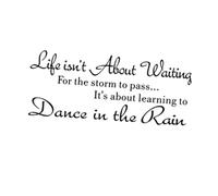 DIYEAH Dance in The Rain English Wall Stickers Removable Proverbs Wall Decal for DIY Home Decoration 58cm x 25cm Self-Adhesive English Words for Living Room and Bedroom