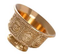 DIYEAH Decorative Copper Water Cup for Buddhist Worship, Delicate Household Offering Cup with Aging Resistance and Classic Design, for Ritual Use and Family Altars