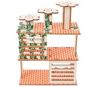 DIYEAH Delicate Wooden Pet Hideout Quiet Living Space Cute Appearance Comfortable Small Animal House Beige Natural Wood Materials for Guinea Pig Climbing and Hamster Ladder