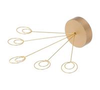 DIYEAH Desktop Round-Shaped Wedding Card Holder with Five Round Card Clips, Metal and MDF Memo Tree Stand for Office and Reception Desk, Elegant Note Clip Display with Convenient