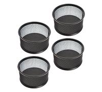 DIYEAH Desktop Storage Manager School Desk Organizer Multi-functional Convenient Mesh Organizer Cup 4pcs Black Iron Paper Clip Dispenser for Study and Table Decoration