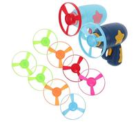 DIYEAH Disc Launcher Set for Interactive Play and Intelligence Boost Cat 12pcs with Flying Propellers Plastic Material for Kitten Launch Training and Outdoor Lawns