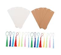 DIYEAH DIY Bookmark Making Kit Blank Cardstock Bookmarks Tassels for Crafts Stationery Tags Cute Designs for Scrapbooking Adults