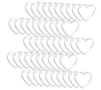 DIYEAH Diy Keychains 50pcs Acrylic Heart Keyring Blanks Sublimation Blanks Keychains for Personalized