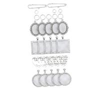 DIYEAH DIY Wedding Bouquet Photo Charm Pin Brooch Kit Rhinestone Tray, Memorial Graduation Tassel Photo Charms Set for Bridal Bouquet Craft Jewelry Making