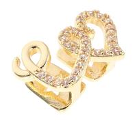 DIYEAH Double Heart Rhinestone Tooth Grill Cap for Women and Men, Copper Material with Radiant Shine, Versatile Use for Parties and Daily Life, Unique Fashion Forward Design
