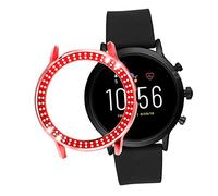 DIYEAH Double Row Rhinestone Watch Case for Gen The Hr Lightweight PC Frame From Dirt Scratches Easy Installation Compatible with Carlyle Hr Models Red