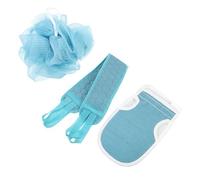 DIYEAH Double Side Back Scrubber with Artificial Silk and Sponge for Shower Lightweight Body Exfoliating Shower Cloth Bathing Accessory for Hotel Stays and Camping Trips