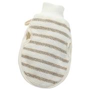 DIYEAH Double-sided Exfoliating Scrubbing Mitt Bath Glove with Linen Fabric for Deep Skin Cleansing and Dead Skin Removal, Shower Mitt Suitable for Daily Bathing and Spa Use