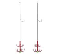 DIYEAH Double Umbrella Fishing Hooks Barbs Stainless Steel 2pcs Multi-hook Design to Increase Fishing Success Rate for Octopus and Squid