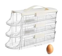 DIYEAH Egg Storage Box Rolling Egg Container Triple Layers for Refrigerator Fridge Door Organizer Lids for Kitchen Home