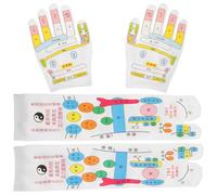 DIYEAH Elastic Massage Glove and Reflexology Sock Set for Seniors, Multi-Functional Knitting Fabric Gloves and Foot Massage Socks with Smooth Round Design for Hand and Foot