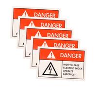 DIYEAH Electrical Warning Stickers Paper Sticker Material 5 Pcs English Warnings Sturdy Safety Signs Leaves No Residue, for Factories and Many Other Locations