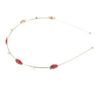DIYEAH Elegant Alloy Headband for Women with Comfortable Wear and Delicate Design, Beautifully Enhancing Hairstyle for Parties and Daily Use, Fashionable Strawberry Hair Accessory