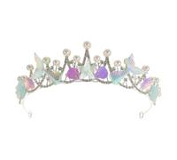 DIYEAH Elegant Baroque Mermaid Crown for Women with Rhinestones and Blue Resin, Lightweight Metal Princess Tiara for Birthday Parties and Themed Events