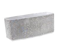 DIYEAH Elegant Rectangular Bling Makeup Brush Organizer Compartment Storage Box for Brushes Pens Office Supplies Stylish Vanity Desk Accessory for All Ages