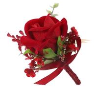 DIYEAH Elegant Silk Flower Wedding Boutonniere with Firm Fixation Creative Corsages for Weddings for Decorating Costumes on Events and Anniversaries for Bride and Groomsmen