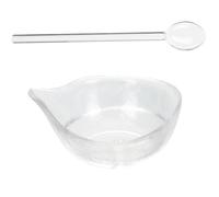 DIYEAH Essential Oil Glass Bowl with Spoon 3.15x2.36x1.57in Thickened Mixing Bowl for Spa and Beauty Salon DIY