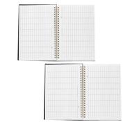 DIYEAH Expense Tracker Notebook Horizontal Ledger Book with Sturdy Pp Cover 2pcs and Inventory Management Black for Budget Planning for Home and Warehouse Use and Small Business Finance