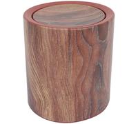 DIYEAH Farmhouse Garbage Bin with Natural Wood Grain Finish Medium Wood Effect Trash Can with Easy Flip Lid Rustic Wastebasket for Bathroom Kitchen Living Stylish Decorative Container