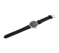 DIYEAH Fashionable Easy to Wear and Ordinary Glass Mirror Surface Wrist Watch with Adjustable Strap Black Imitation Leather Band, Elegant and Concise Design for New Year's Day Women