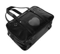 DIYEAH Faux Leather Laptop Tote Bag Large Capacity Handbag with Heart Motif Japanese School Style Shoulder and Hand Carry for Work Travel and School