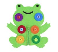 DIYEAH Felt Button Toy Frog Green Non Woven Cloth Teaching Aid