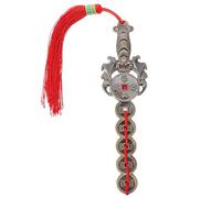 DIYEAH Feng Shui Sword Handicraft Decor Pendant Made of Zinc Alloy Brown Finish, Exorcising Evil Spirits and Home Blessing Pendant for Shop and Office Decoration
