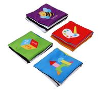 DIYEAH First Cloth Books Educational Early Learning Soft Sensory Books with Crinkle Sound Tear-resistant and Safe for Newborns for Auditory Development and Bedtime Stories