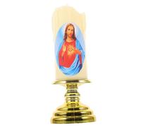 DIYEAH Flameless LED Candle Light for Prayer and Decoration Catholic Religious Candle with Realistic Design Battery Powered Flameless Taper for Home and Church Use