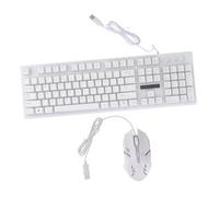 DIYEAH Gaming Mechanical Keyboard and Mouse Set Wired USB with Luminous Plastic Design and Non-conflict Keys 104-key Layout for Home and Cafe Use